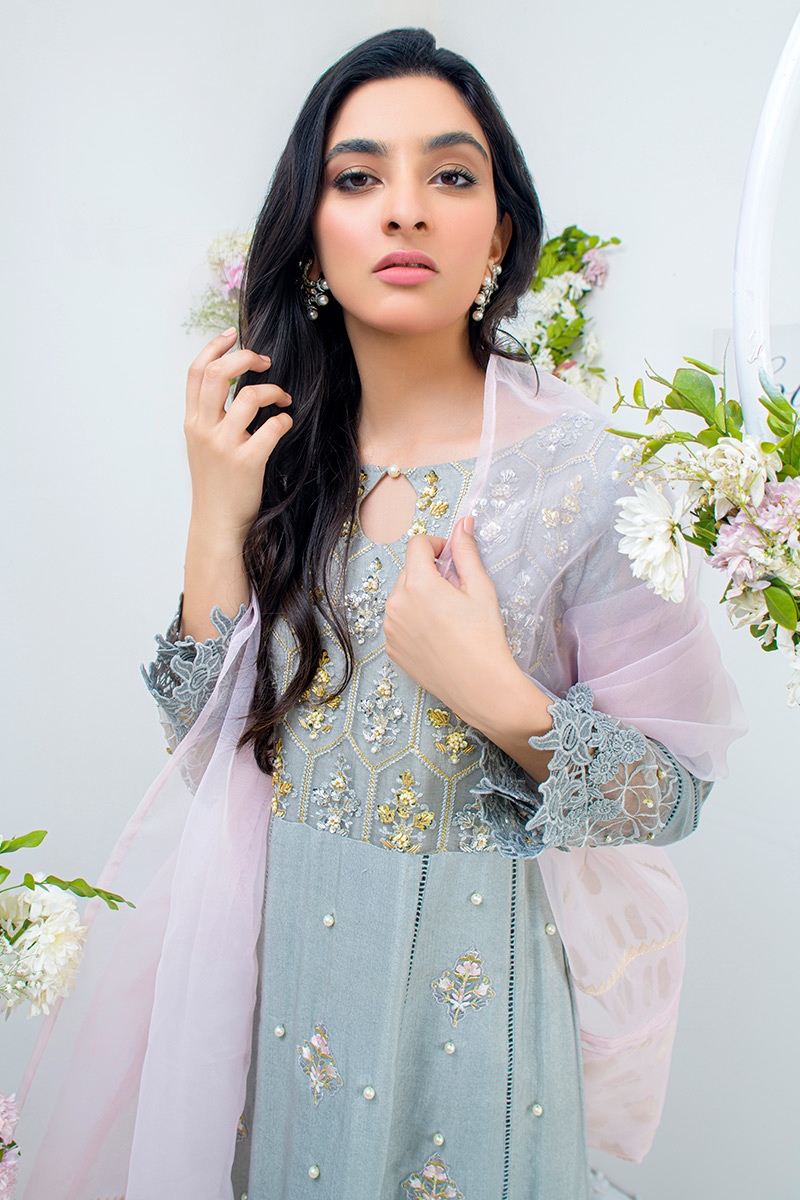 Fatima Khan Pakistani Designer|Sleet Grey